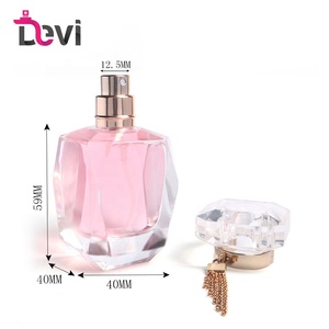 Flacon vaporisateur vide en verre cristal de 100 ml pour parfum, avec impression sérigraphiée et pompe pulvérisatrice, de la marque Devi OEM Factory - Product Image 2