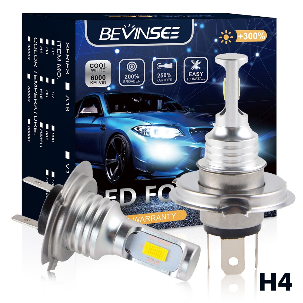 Светодиодная фара Bevinsee для мотоцикла 2 шт, H4, 9003, 100 Вт, белые лампы для Suzuki Burgman 650 AN650 2003-2009