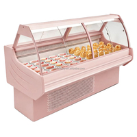 Vitrine réfrigérée pour sushis de restaurant, vitrine à nourriture avec vitre coulissante incurvée, îlot réfrigéré pour charcuterie