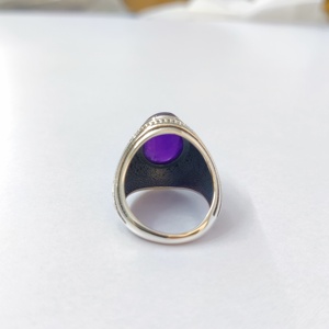 Bague en améthyste, argent sterling 925, bague en pierre précieuse, améthyste, collection artisanale, bagues fines, bijoux en argent, prix de gros - Product Image 4
