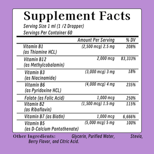 Suplemento de Vitamina B Personalizado Premium, Repone y Estimula el Metabolismo de Forma Natural, Gotas Líquidas de Complejo Vitamínico B - Product Image 2