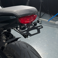 Support de plaque d'immatriculation arrière universel noir mat réglable en acier inoxydable pour moto Honda CBR650R/CB650R 2021-2025