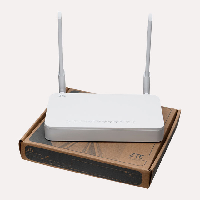 English Firmware F670L  FTTH Wifi 5 Lights 12 LED ONU Zte Gpon Ont 4GE+2POTS External Dual Band Antenna 5dBi Router Modem