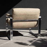 Fauteuil décontracté en coton et lin, style vintage designer, en acier inoxydable, niche pour canapé simple, rétro Bauhaus, personnalisable