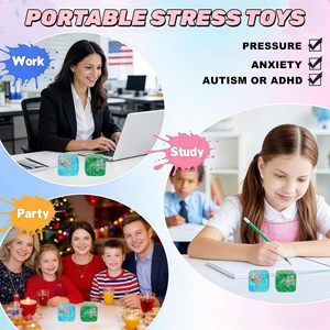 Jouets sensoriels <span class=keywords><strong>Ice</strong></span> Cube Cube Fidget - Jouets sensoriels pour enfants avec de vraies coquillages marins, jouet anti-stress souple pour enfants et adultes, balle à presser - Product Image 5