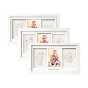 מפעל הסיטונאי אמא חדשה & מתנות תינוק למקלחות לתינוק עץ יד יד & רגל ערכת חימר מסגרת תמונה - Product Image 5