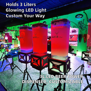 Dispensador de Cerveza LED Refrigerado por Hielo de 3L, Grado Alimenticio ABS/PC - Barril de Cerveza Personalizable para Fiestas, Bares y Suministros de Cerveza de Barril - Product Image 2