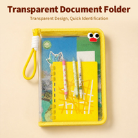 Carpeta de Archivos Transparente Multifuncional A4 de PP, Gran Capacidad, Personalizable, Impermeable, con Franja