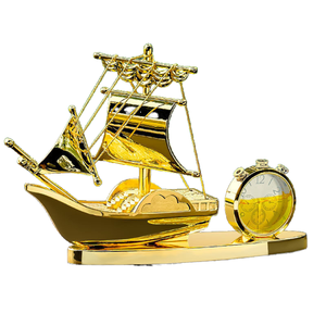 Horloge décorative en forme de modèle de bateau en métal, avec technique de moulage et impression par découpe - Cadeau d'affaires - Product Image 1