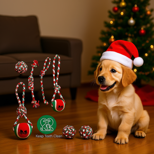 Juguetes de Cuerda para Perros de Navidad, Juguetes Interactivos para Cachorros Pequeños y Medianos, para Masticar y Dientes, para Uso en Interiores - Product Image 2