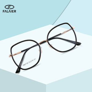 Monture de lunettes ronde TR90 87150 anti-lumière bleue pour femme, style européen, largeur de monture moyenne, verres AC - Product Image 3