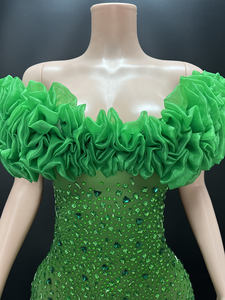 Novance Y4586-B Fabricantes de Roupas Aduaneiras Moda Verde Vestidos Longos <span class=keywords><strong>Prom</strong></span> Chic Vestido De Noite para Mulheres Festa De Aniversário - Product Image 2