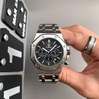 X-GEQCK Nuevo Reloj Automático para Hombre con Tres Esferas y Seis Agujas, Fase Lunar, Correa de Acero Inoxidable, Relojes de Lujo para Hombre a la Moda