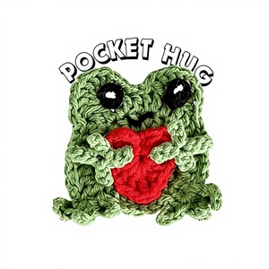 Cartes de vœux créatives en crochet faites à la main, thèmes grenouille et cœur, finies pour mariage, anniversaire, Noël, Saint-Valentin - Product Image 1