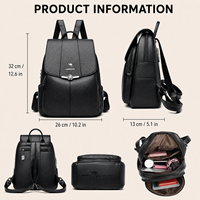 Supplier Tas Ransel Wanita PU Litchi Grosir, Tas Ransel Perjalanan dengan Gesper Bunga Custom, MOQ Rendah 2 untuk Pasokan Global