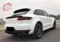 Kit de carrosserie en fibre de verre pour Porsche Macan 95B 2014-2017 Jupe latérale de pare-chocs avant large de style PD Aile de diffuseur arrière