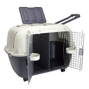 Coffre-fort Double porte conception <span class=keywords><strong>cage</strong></span> pour animaux de compagnie chat chien étui de <span class=keywords><strong>transport</strong></span> Super grand espace boîte de <span class=keywords><strong>Transport</strong></span> aérien pour animaux de compagnie avec roues - Product Image 1