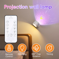 Lampe murale de projection ciel étoilé et lune, magnétique, rotation 360°, sans fil, rechargeable, télécommande, minuterie