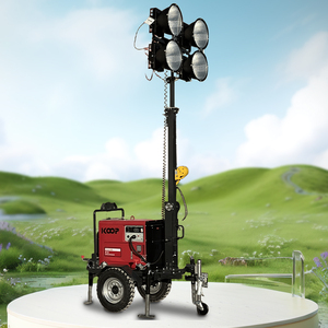 Tháp chiếu sáng di động 9M cao có thể điều chỉnh tháp chiếu sáng nhỏ gọn bền với đèn LED 4*1000W - Product Image 1