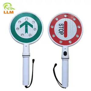 High Brightness Rechargeable Traffic Control Handheld Stop Go Led Traffic Warning Sign Flashing Light