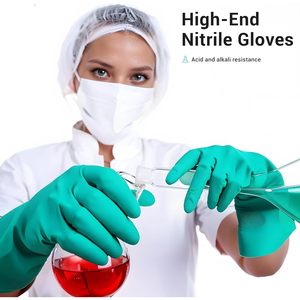 ThxToms Nitrile <b>Gloves</b> Medium Chemical Resistant For Household Use Latex Free - Product Image 4