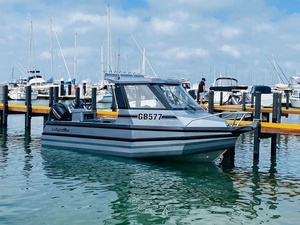 Yate <span class=keywords><strong>de</strong></span> aluminio Allsea Lion <span class=keywords><strong>de</strong></span> 8.25m con cabina cerrada, optimizado para la comodidad, embarcación silenciosa para descanso y pesca. - Product Image 1