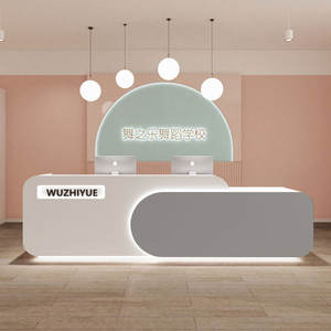 Escritorio de recepción moderno en forma de L, salón de belleza, recepción, Boutique, mostrador de recepción, mostrador para tienda de maternidad y bebé - Product Image 6