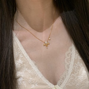 Collier en argent pur S925 de style vintage, plissé, rétro, doux, chaîne en dentelle, avec un design artistique simple, matériau principal en or - Product Image 4