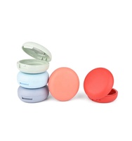Mini étui à poudre compact vide peinture en caoutchouc coloré Offre Spéciale étui à poudre Macaron personnalisé pour le visage