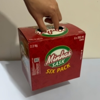 Boîte en carton personnalisée avec logo, réutilisable, écologique, pour 6 canettes de 355 ml (12 oz) de bière, jus, boissons et eau gazeuse