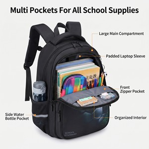 Sac à dos scolaire orthopédique de football pour enfants, imperméable, réfléchissant, protection de la colonne vertébrale, pour garçons, 14L, vente en gros - Product Image 4
