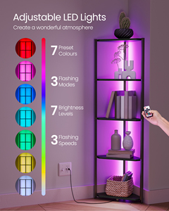 <span class=keywords><strong>VASAGLE</strong></span> <span class=keywords><strong>Étagère</strong></span> d'angle à 5 niveaux Bibliothèque avec lumières LED réglables <span class=keywords><strong>Étagère</strong></span> <span class=keywords><strong>de</strong></span> <span class=keywords><strong>rangement</strong></span> avec cadre en acier pour salon chambre à coucher étude - Product Image 3
