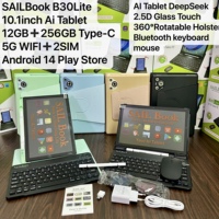 Tablet B30 Performa Tinggi dengan Keyboard Android 14 RAM 12GB ROM 256GB WiFi 5G Dual SIM Grosir untuk Importir Profesional