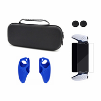 Ensemble de sacs de transport tout-en-un avec étui en silicone souple, capuchons de joystick et protection d'écran en verre trempé pour PS Portal