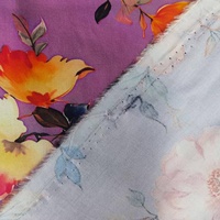 Tissu Challis en Rayonne Tissée Imprimé Floral Léger 120 g/m² Respirant Anti-Plis pour Filles Été – Vente en Gros