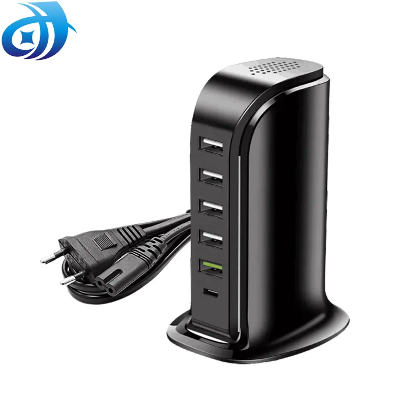 40W 6 Port USB Desktop Charging Station Hub Wall Charger USB Power Adapter Fast Charger For Tablets Smartphones
