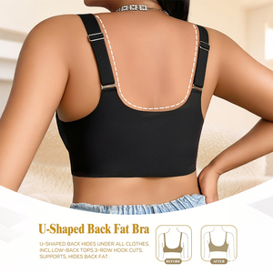 Reggiseno <span class=keywords><strong>da</strong></span> <span class=keywords><strong>donna</strong></span> traspirante senza fili senza cuciture in pizzo con schiena a U, chiusura laterale, 3 file di ganci, coppa 3/4, spalline regolabili, per l'estate e l'uso quotidiano - Product Image 2