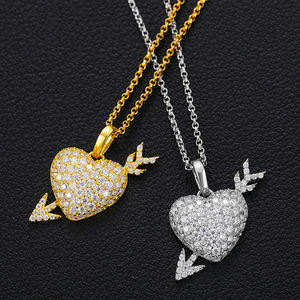 Collar con Colgante de Flecha de Cupido con Diamantes de Imitación, Color D VVS, Joyería de Diamantes de Moissanita, Chapado en Oro, Plata de Ley 925 - Product Image 2