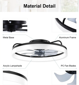 أبيض وأسود ، K-، ملف تعريف منخفض ، s مع أضواء ليد وثريا عن بعد 20 بوصة - Product Image 3