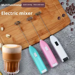 Electric Mini Handheld Milk Frother Coffee Stirrer with Foaming Cream Function Stainless Steel Kitchen Tool - Product Image 1