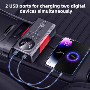 Bộ khởi động bình ắc quy ô tô di động 6 trong 1, tích hợp sạc dự phòng, bơm lốp, đèn chiếu sáng, sử dụng pin Lithium - Product Image 4