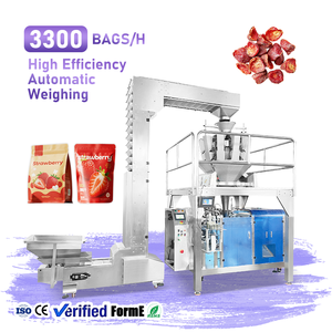 Machine d'emballage multifonctionnelle certifiée CE, machine de remplissage automatique de sachets préformés à fermeture éclair pour fraises séchées, machine de remplissage de doypack - Product Image 1