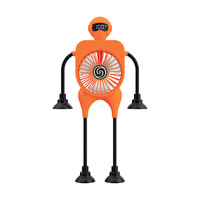 Nouveau Mini Ventilateur Intelligent à Affichage Numérique, Ventilateur de Bureau USB pour Étudiants, Ventilateur d'Extérieur à Ventouse, Batterie au Lithium Intégrée, Robot Transformable