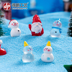 Figuras de Resina de Muñeco de Nieve Navideño en Miniatura, Forma de Santa Claus, Decoraciones de Interior - Product Image 1