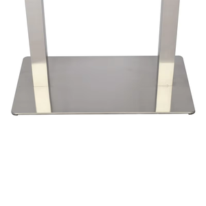 Base de <span class=keywords><strong>table</strong></span> à double colonne en acier inoxydable brossé, piétement robuste pour tables de café rectangulaires - Product Image 5