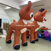 Renne de Noël Gonflable Géant pour Décorations de Noël Extérieures
