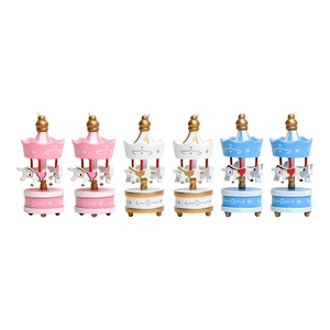 Carrousel en Bois Décoration de Noël Ornements Mini Pendentif Suspendu Manège Décoration d'Arbre de Noël Style <span class=keywords><strong>Vintage</strong></span> - Product Image 3