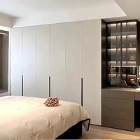 Armoire de rangement intelligente moderne à portes battantes en verre avec éclairage LED, mobilier de chambre simple, organisateur de vêtements pour usage domestique