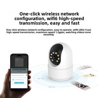 Smart 360 °   Cámara de Seguridad Interior PTZ WiFi HD con Visión Nocturna a Todo Color y Vista Dual, Cámara Remota para el Hogar