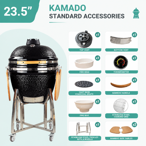 เตาบาร์บีคิวเซรามิก Auplex Asadores De Carbon รุ่น Joe Kamado ขนาด 23 นิ้ว พร้อมโหมดการปรุงอาหารหลากหลายสำหรับทำอาหารกลางแจ้ง <span class=keywords><strong>Beefmaster</strong></span> - Product Image 3